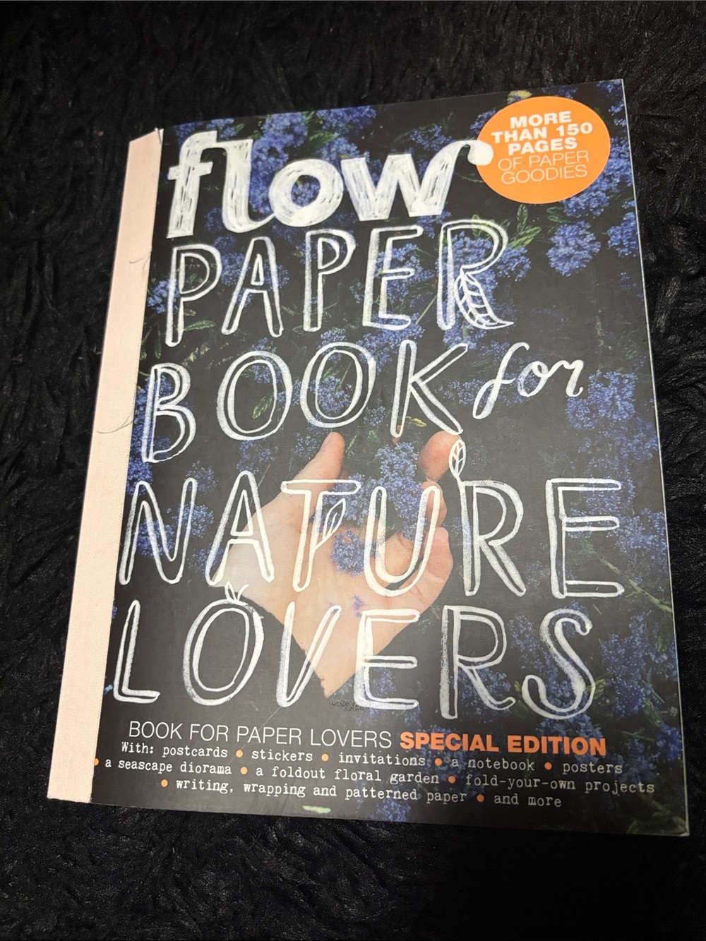 Flow Paper Book for Nature Lovers - blue with Pink Accent